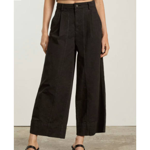 NWT Everlane Women's The Tourist High Waisted Wide Leg Pant Black Size 0 - Picture 1 of 13